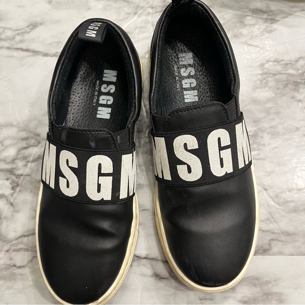 B6214 sneaker bimbo MSGM scarpa slip on nero shoe kid